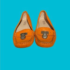SZ 6 Orange Ostrich Loafers by Michael Kors